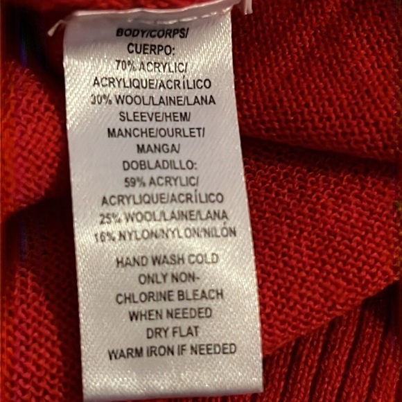 LOFT red cowl neck light red long sleeves sweater Sz L - Picture 7 of 7